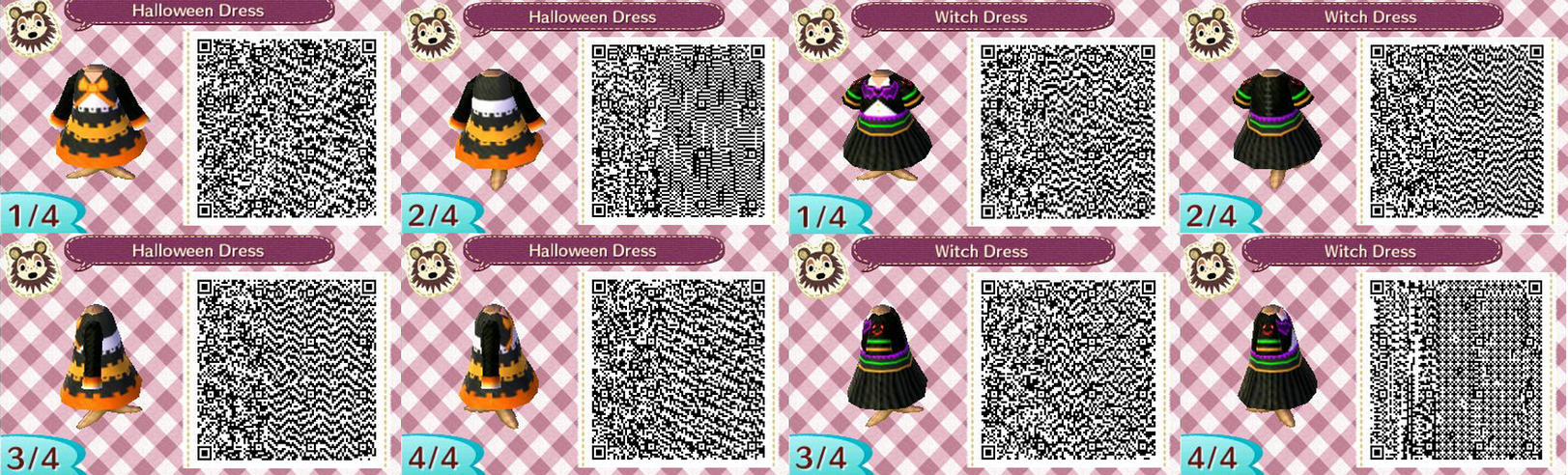 Acnl Halloween Dresses Qr Codes By Acnl Qr Codez On Deviantart