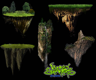Floating Island PNG Pack by AchosenReject