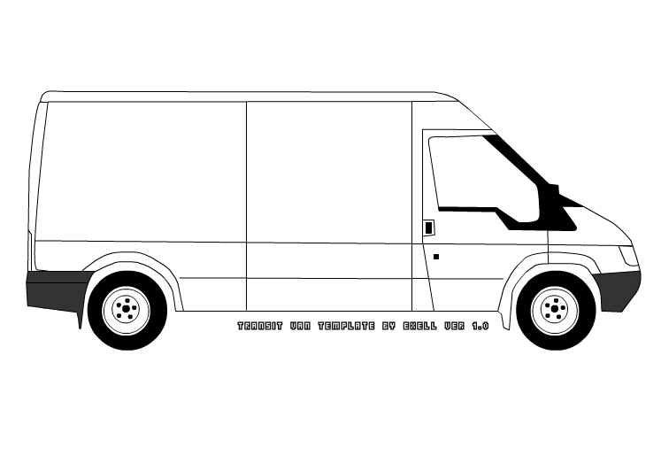 Transit Van Sketch Template