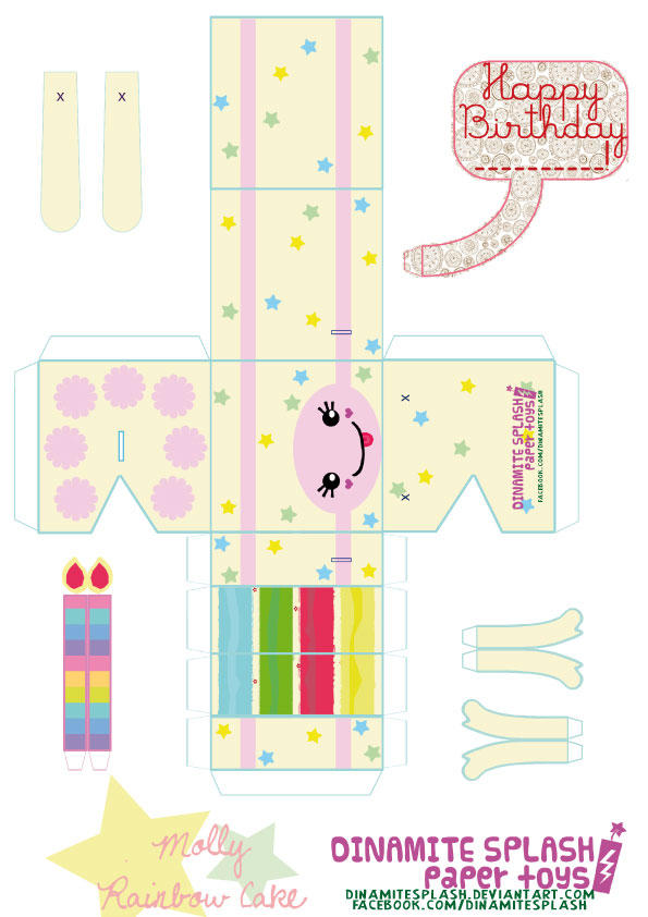 Rainbow Cake Paper Toy By DinamiteSplash On DeviantArt