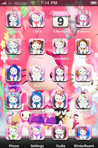 Hello kitty theme for Third apps