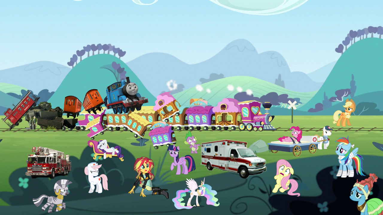 Thomas And Friendship Express Wreck by SunsetShimmerTrainZ1 on DeviantArt