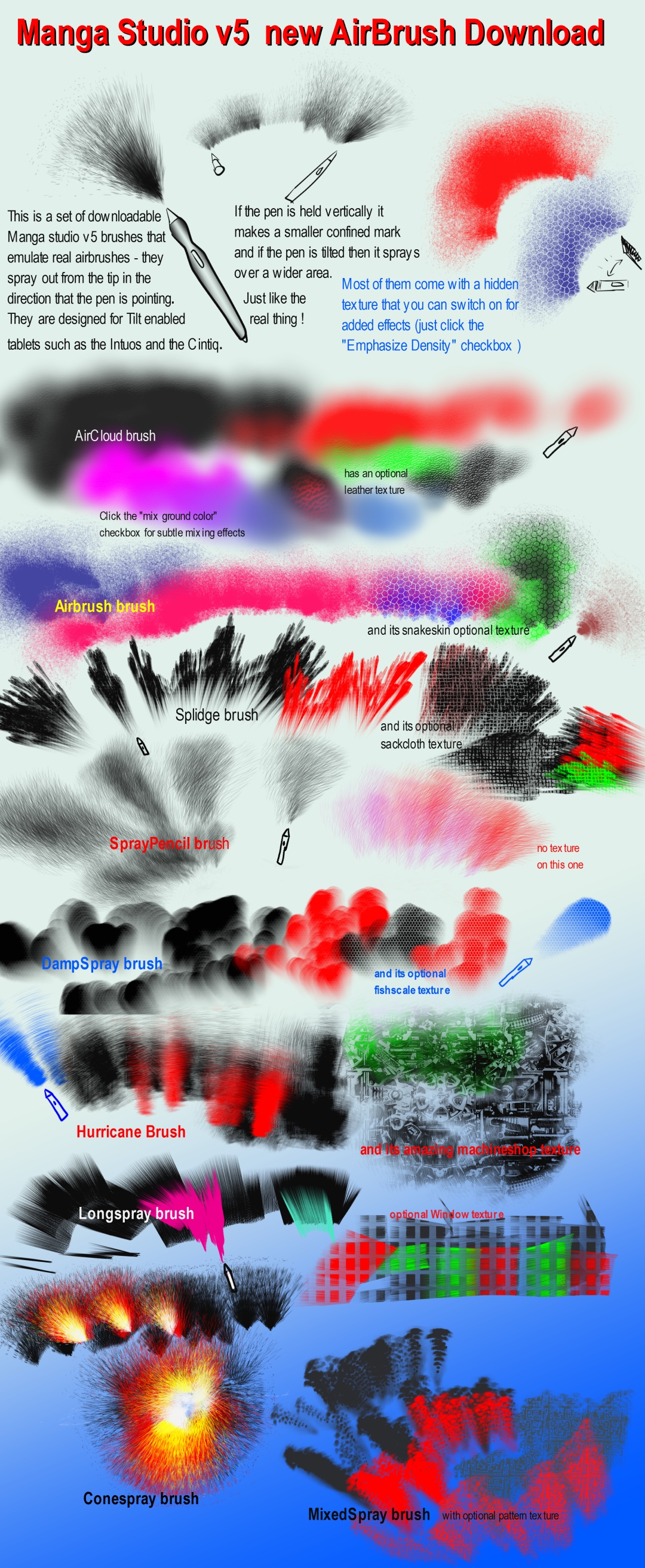 Manga Studio 5 AIRBRUSHES downloadable