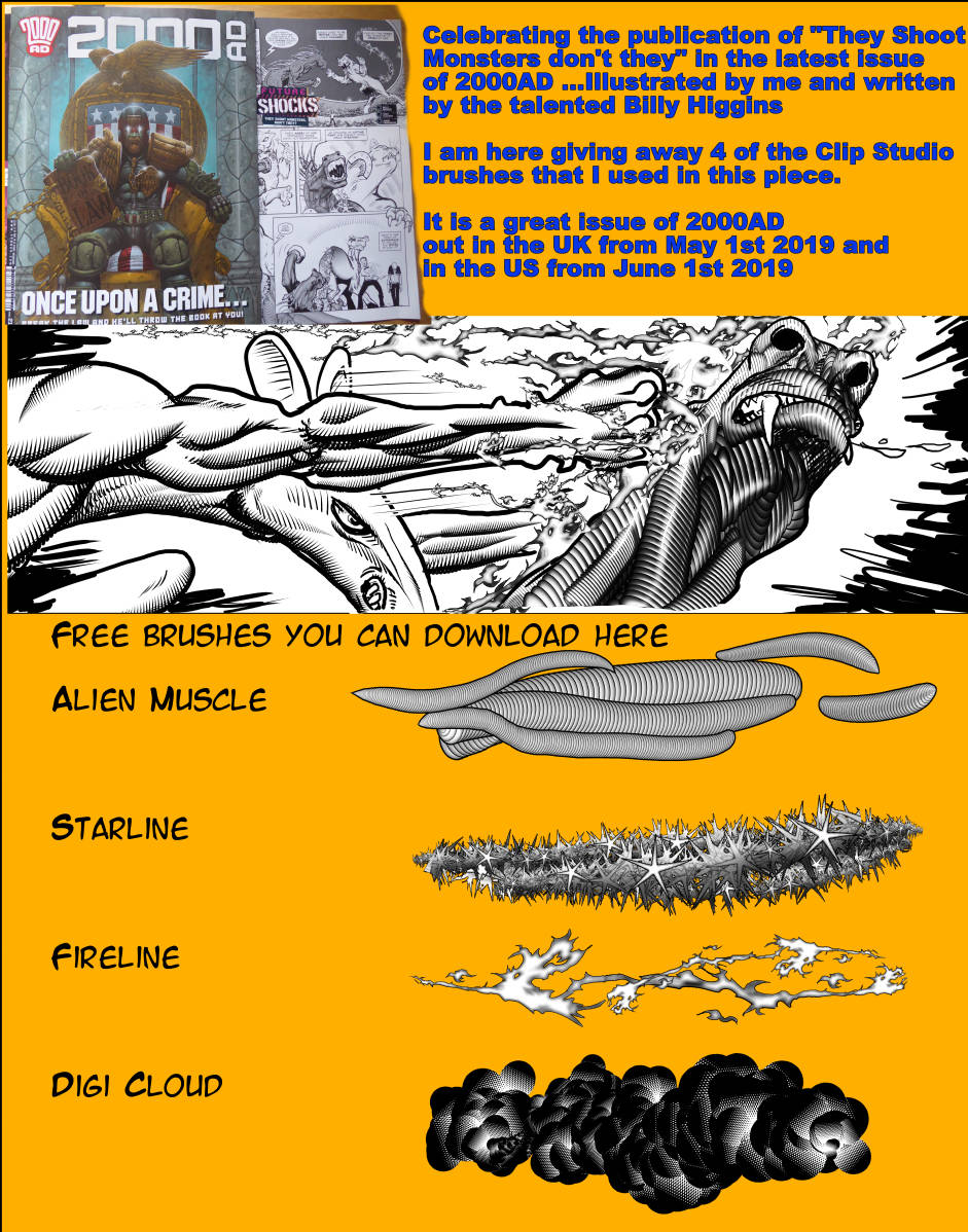 Free Clip Studio Brushes used in 2000AD by 888toto