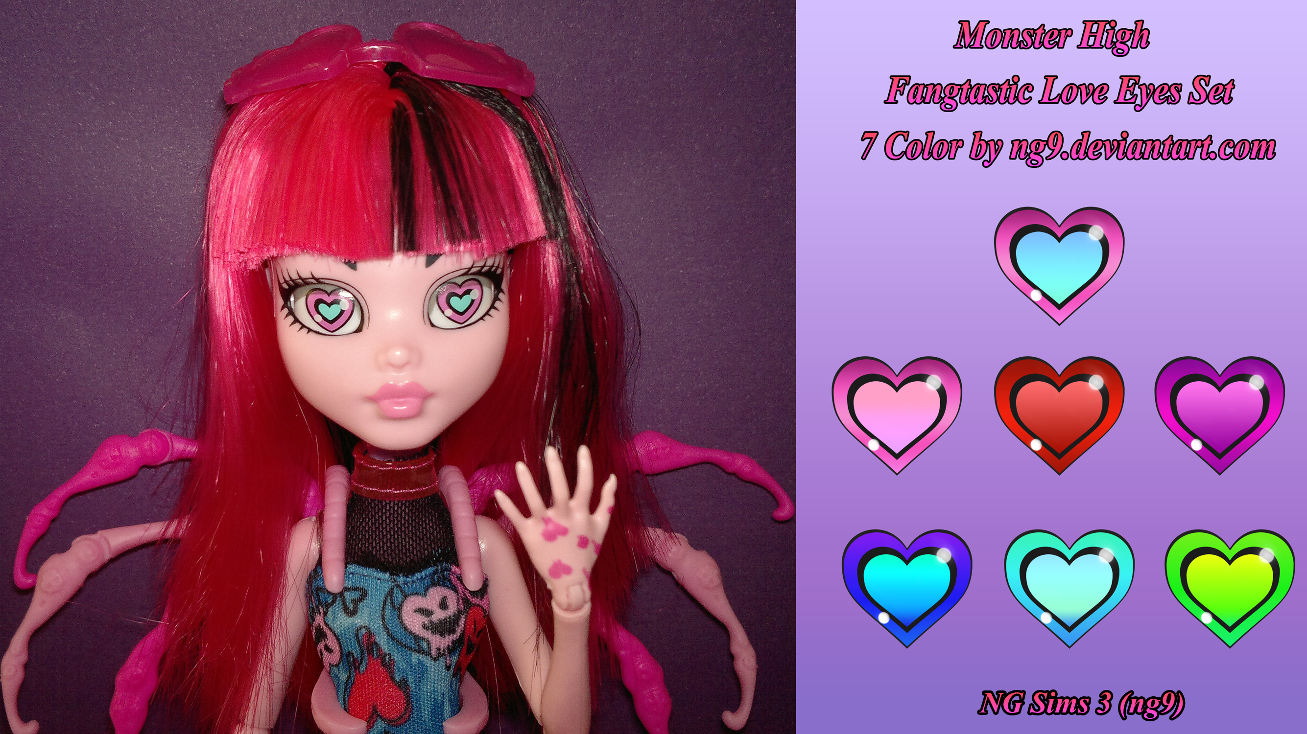 Monster High Fangtastic Love Eyes Set 7 Color