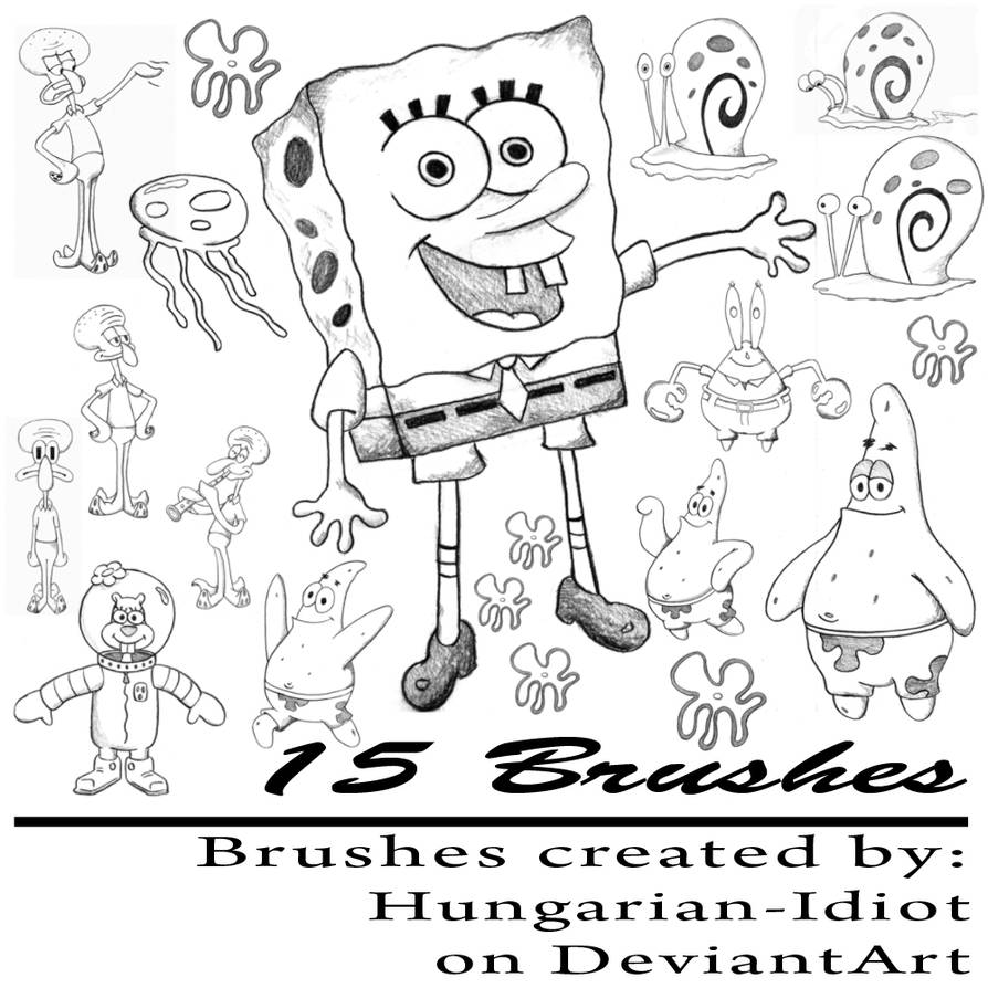 Губка боб все персонажи рисунки