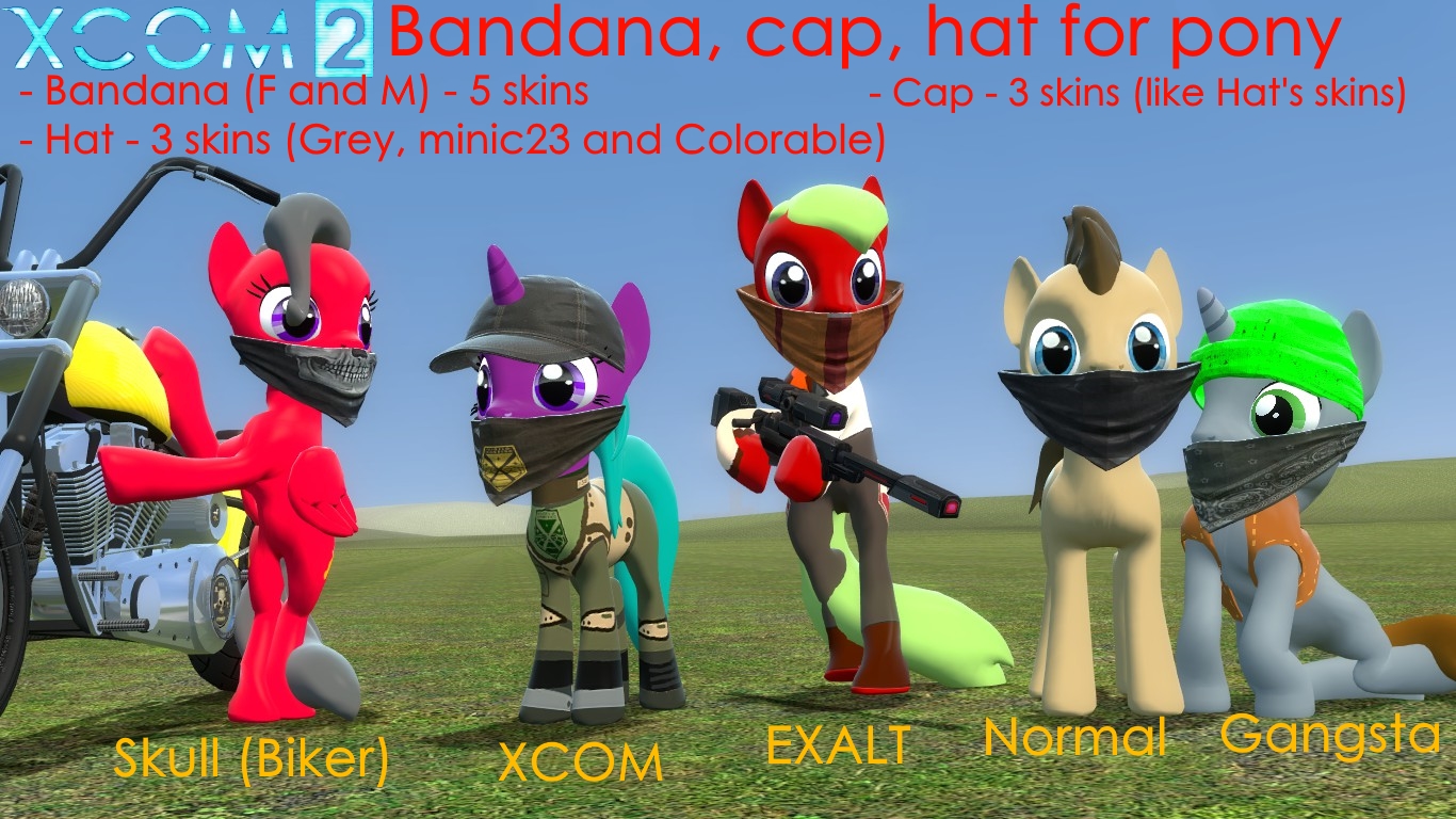 [DL SFM\GMOD] Bandana, Cap, Hat for pony (XCOM 2)