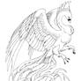 Swan Phoenix - FREE lineart