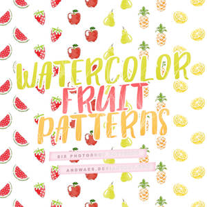 PHOTOSHOP PATTERNS - watercolored fruits