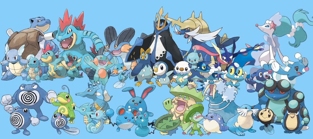 Pokemon: 3-Stage Families - Water Types by quintonshark8713 on DeviantArt