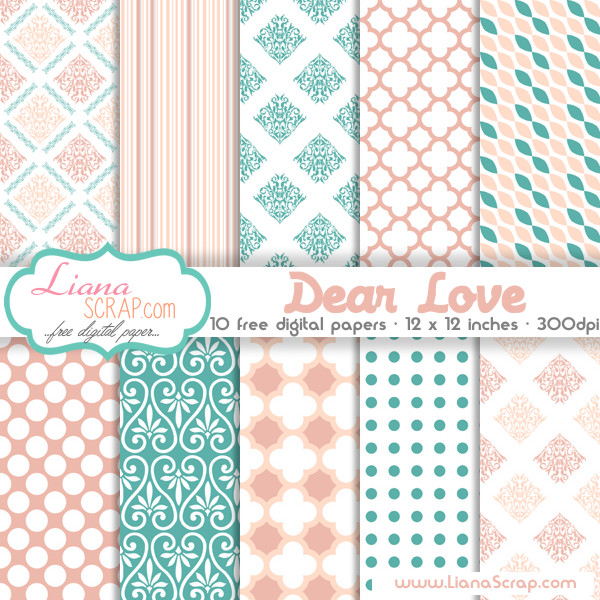 Baby Pink Vintage Floral Paper, Scrapbook digital Paper pack