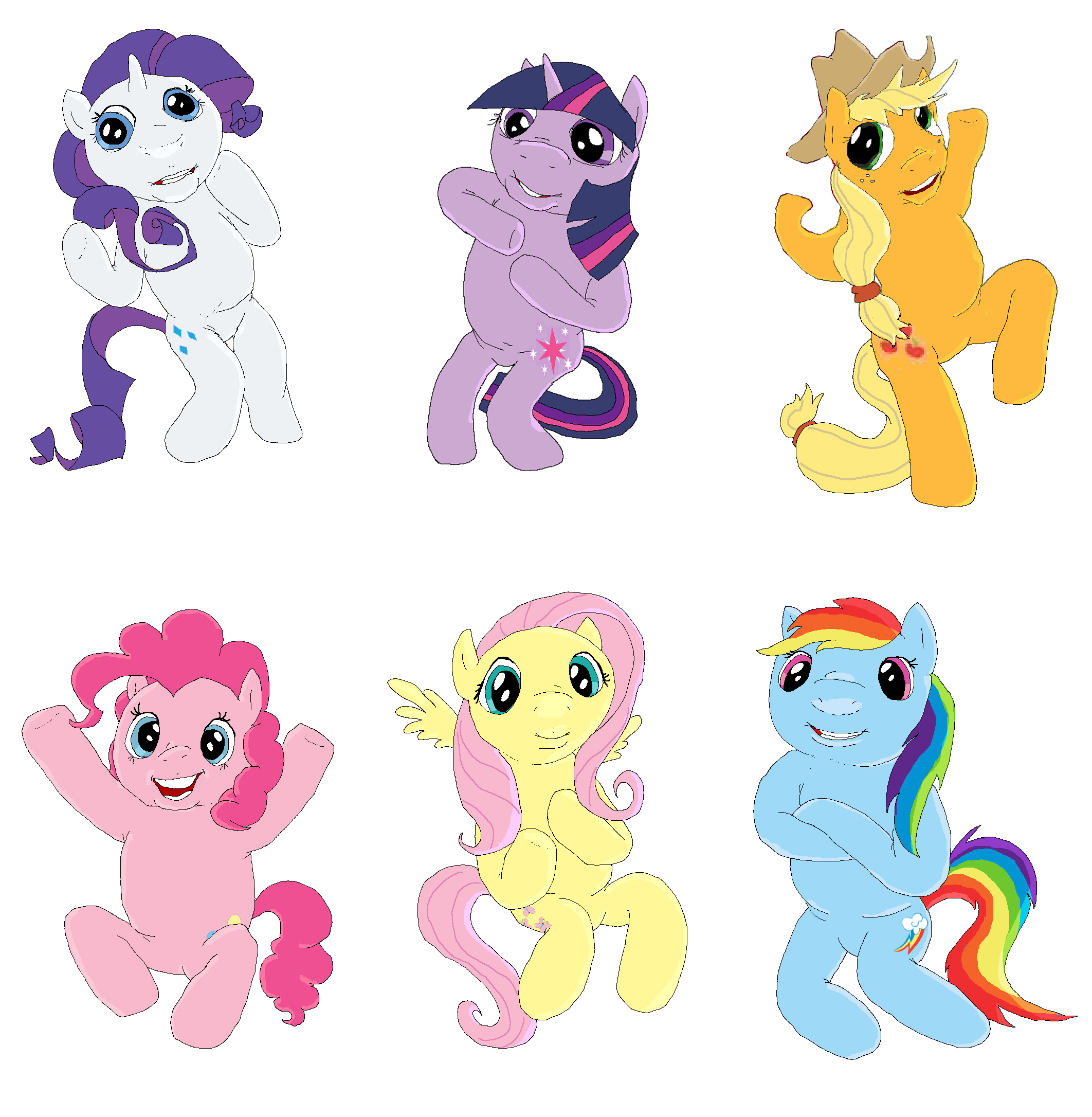 mane six ponies with .psd
