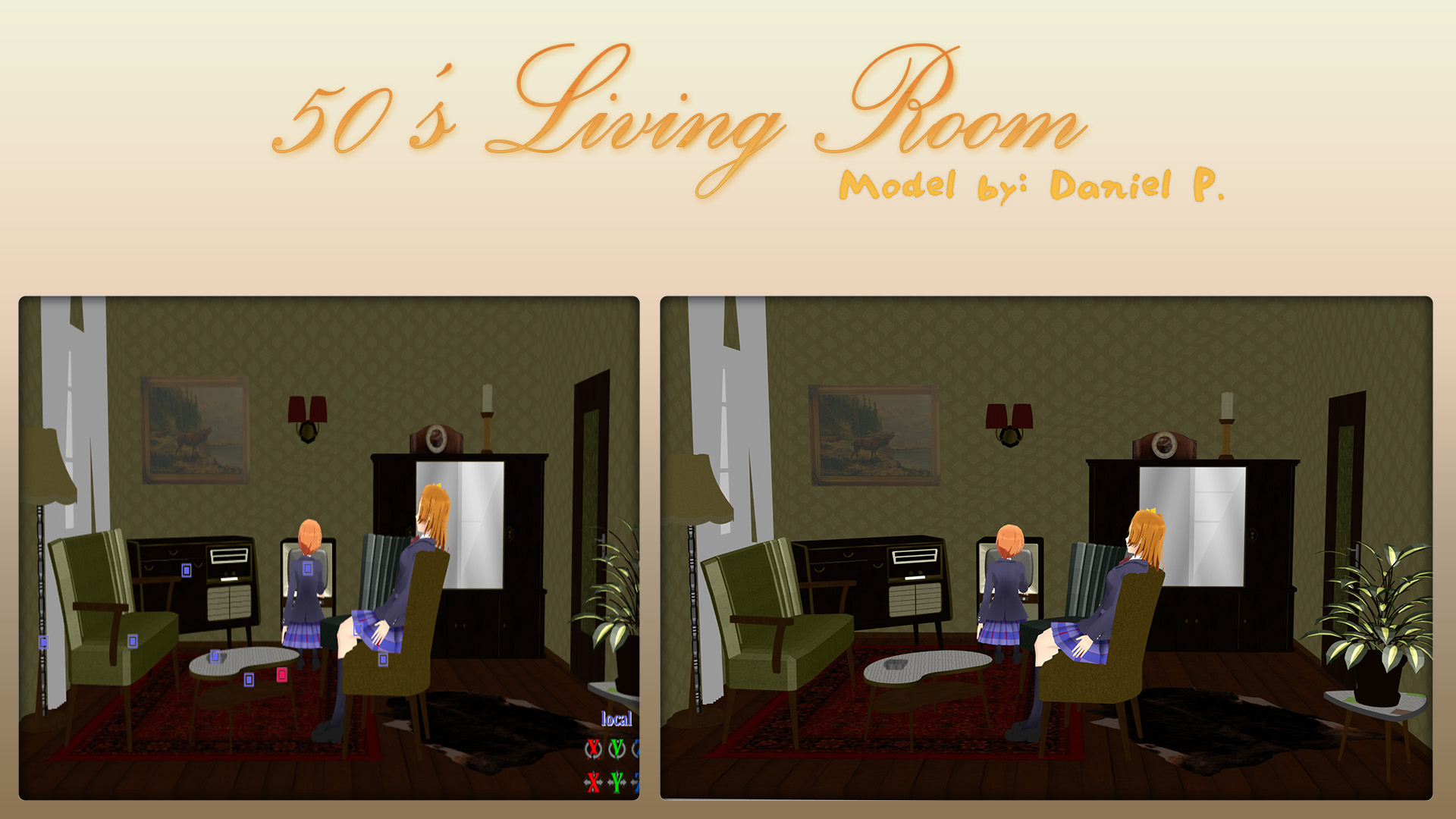 MMD 50's Living Room //Solo PMX// by YoshiAkira on DeviantArt