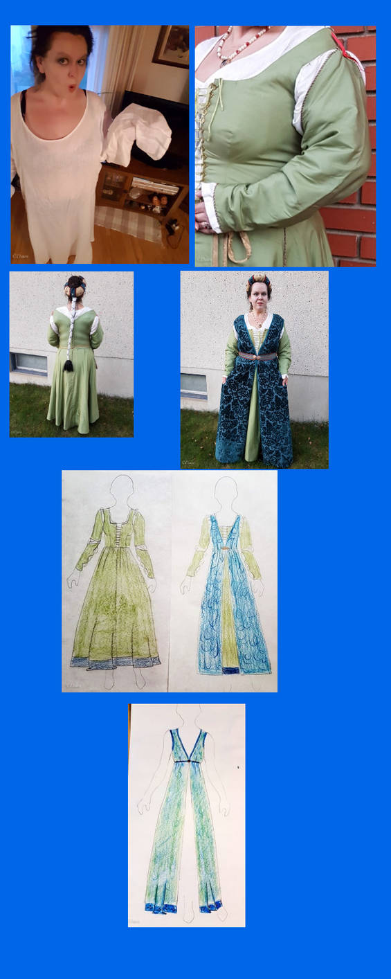 Treal and Green Renaissance dress by mymeilarose917 on DeviantArt