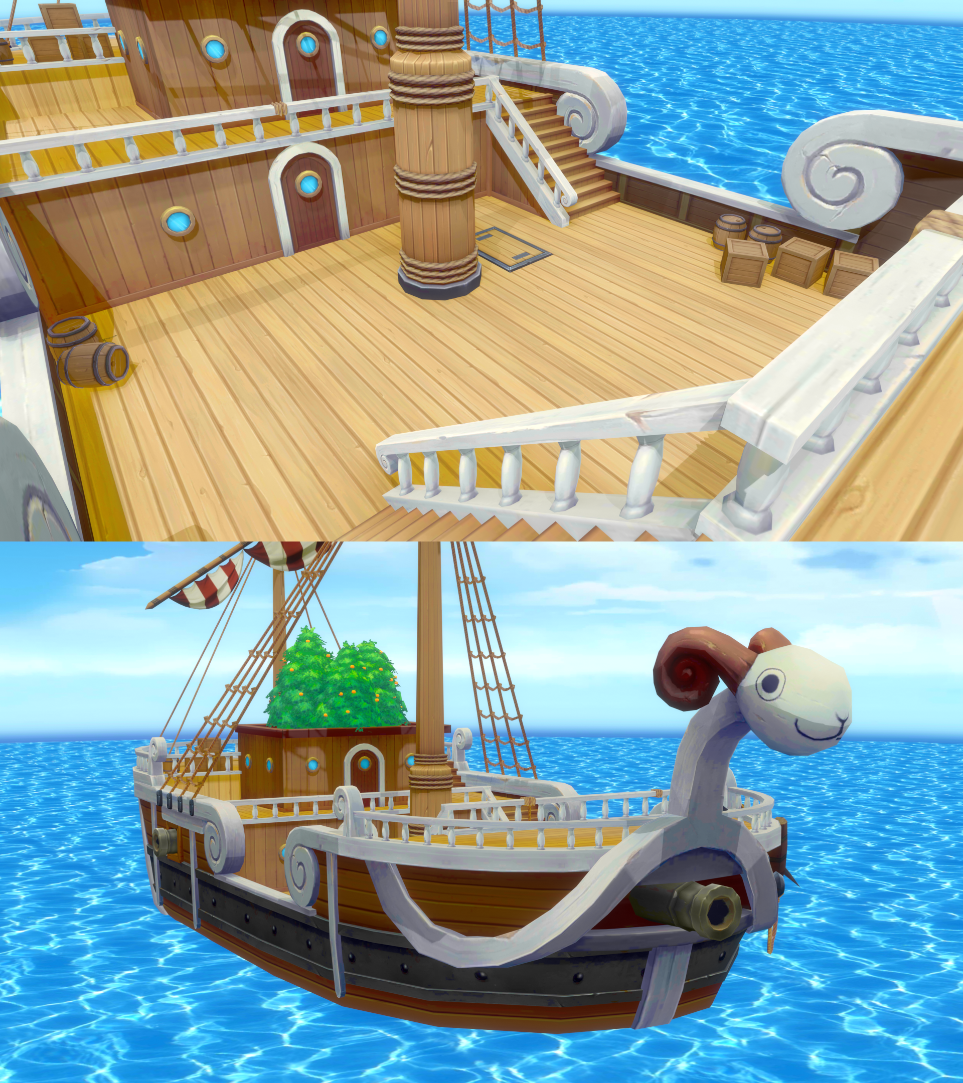 3D model one piece going merry VR / AR / low-poly