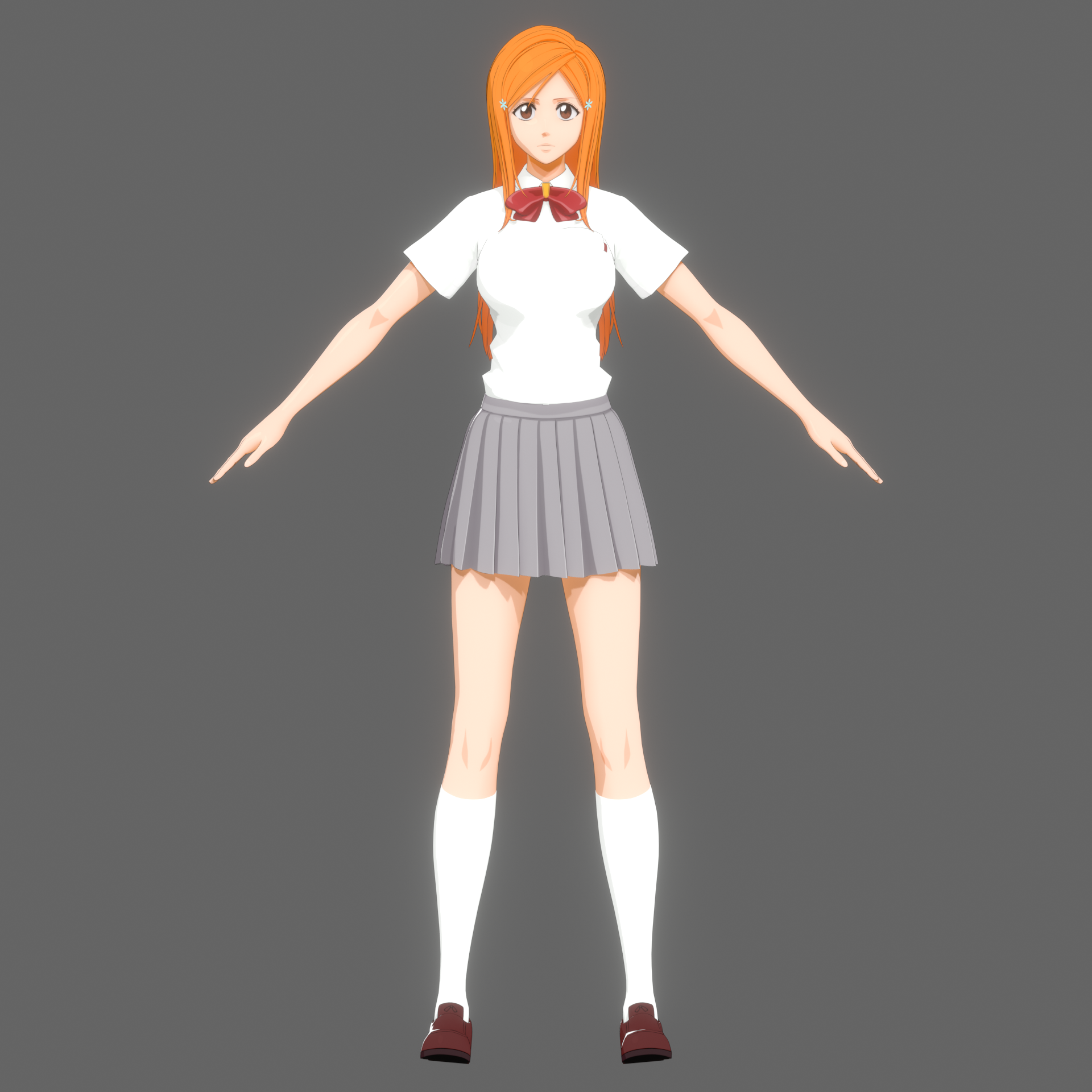 Bleach RoS - Orihime (School Outfit White Shirt) by o-DV89-o on DeviantArt