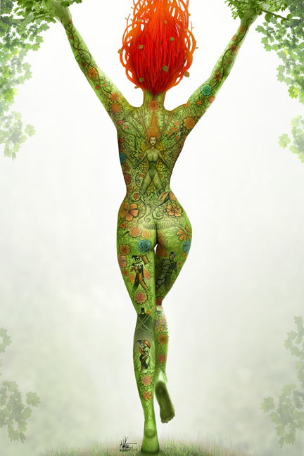 Poison Ivy Full Body Tattoo