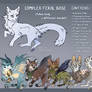 p2u COMPLEX FERAL BASE / feline, canine, avian, dragon heads