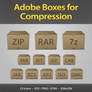 Adobe Boxes Compression Icons