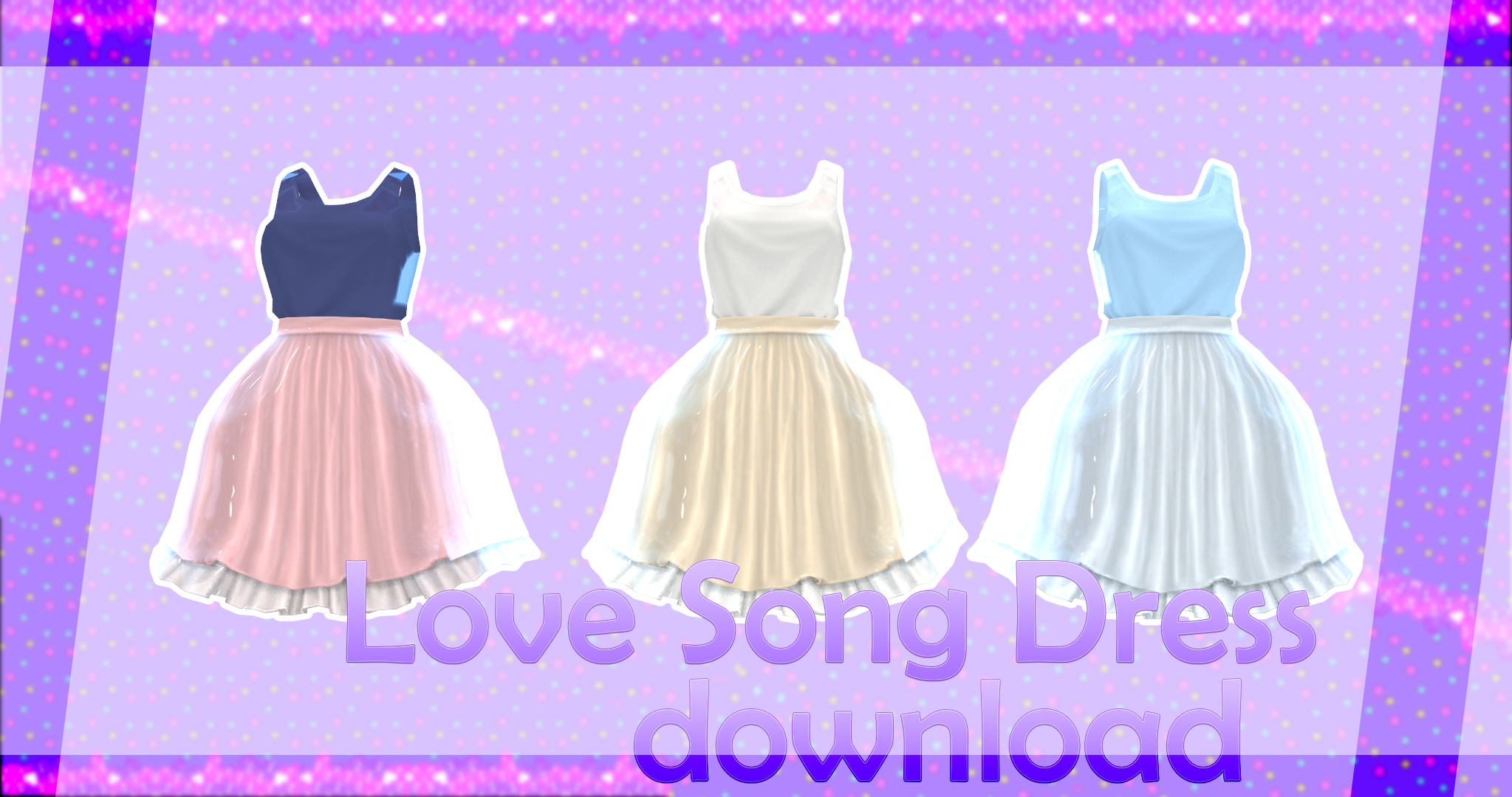 MMD SIMS 3 - Love Song Dress - [DOWNLOAD][DL]