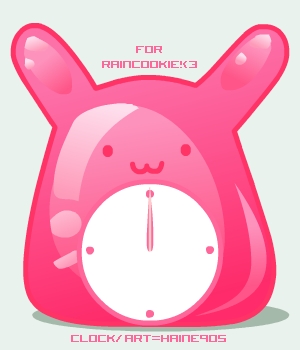 FOR RAINCOOKIE-bunny clock