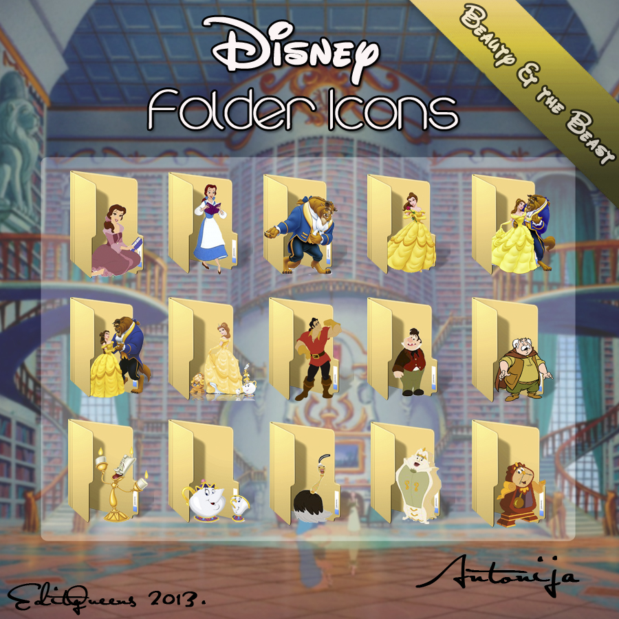Disney Folder Icons - Beauty And The Beast by EditQeens on DeviantArt