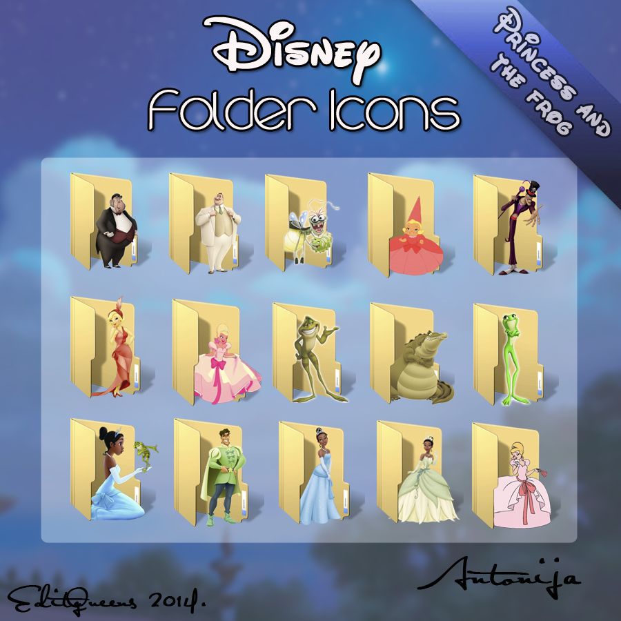 Disney Folder Icons Princess And The Frog By Editqeens On Deviantart