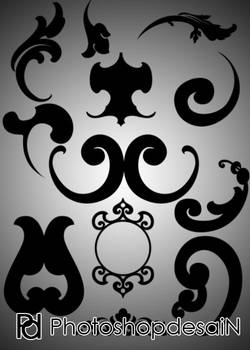 Baroque ornaments Photoshop brushes