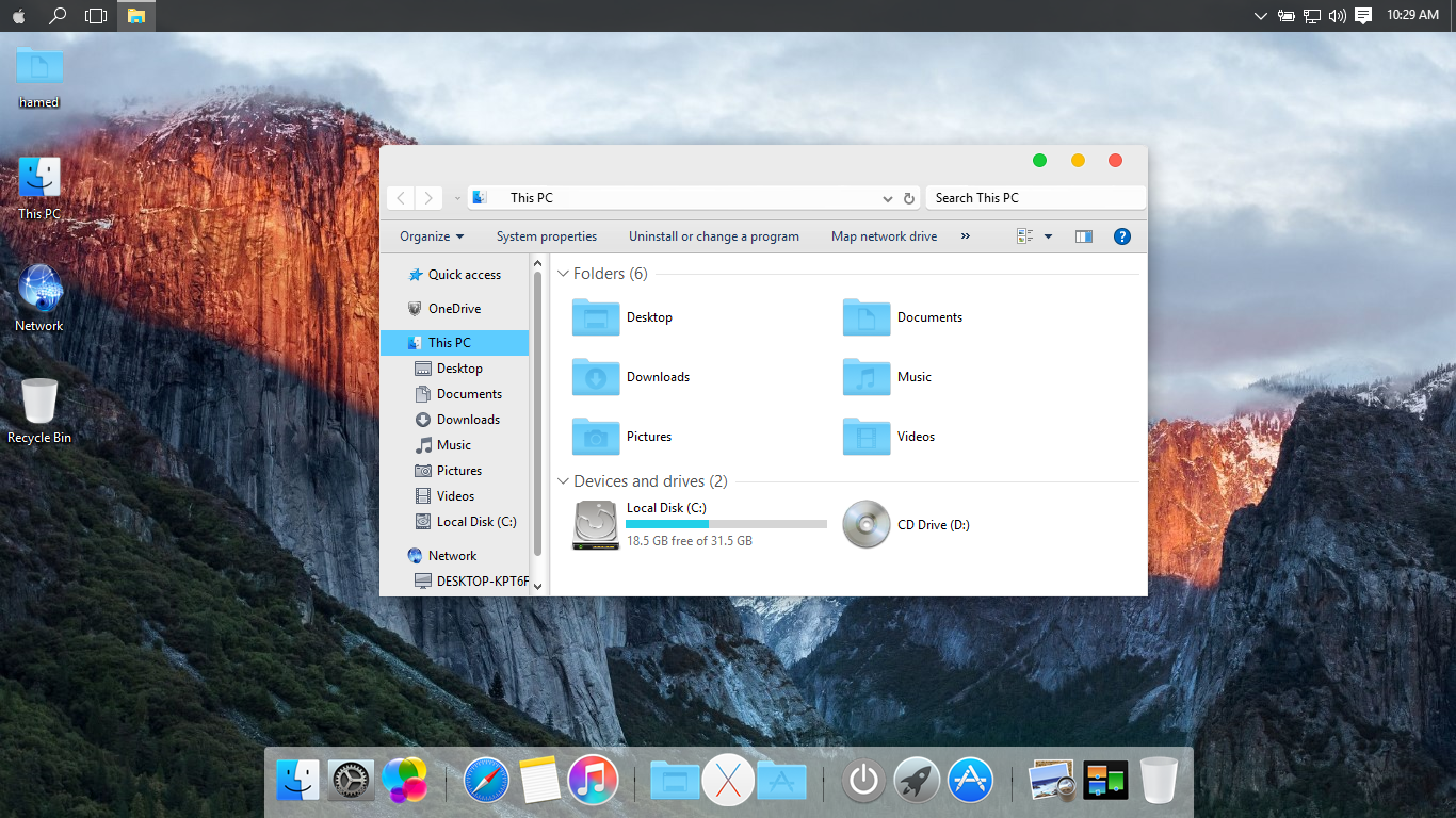 Transform Win10 to Mac OS