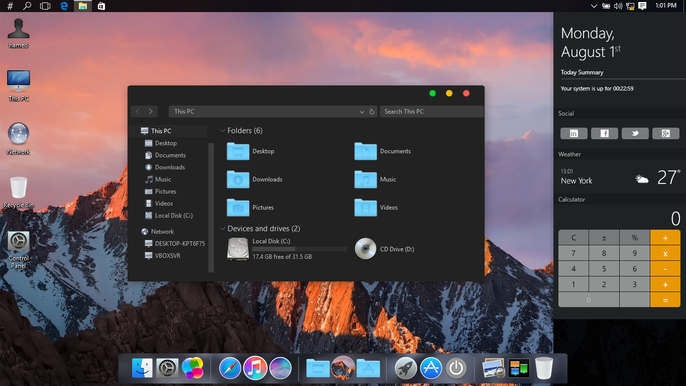 Transform Win10 to macOS  Black