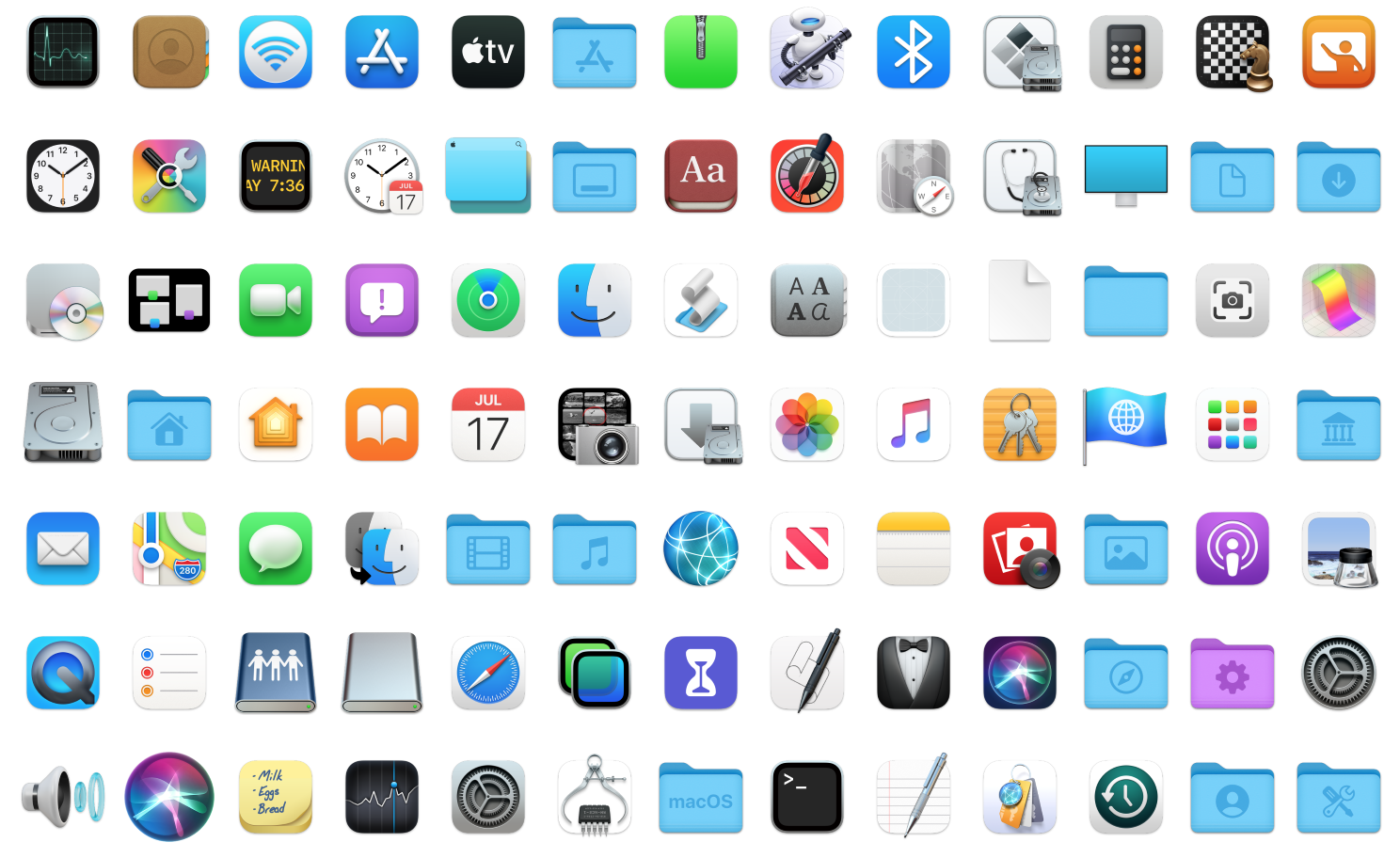 macos big sur icons