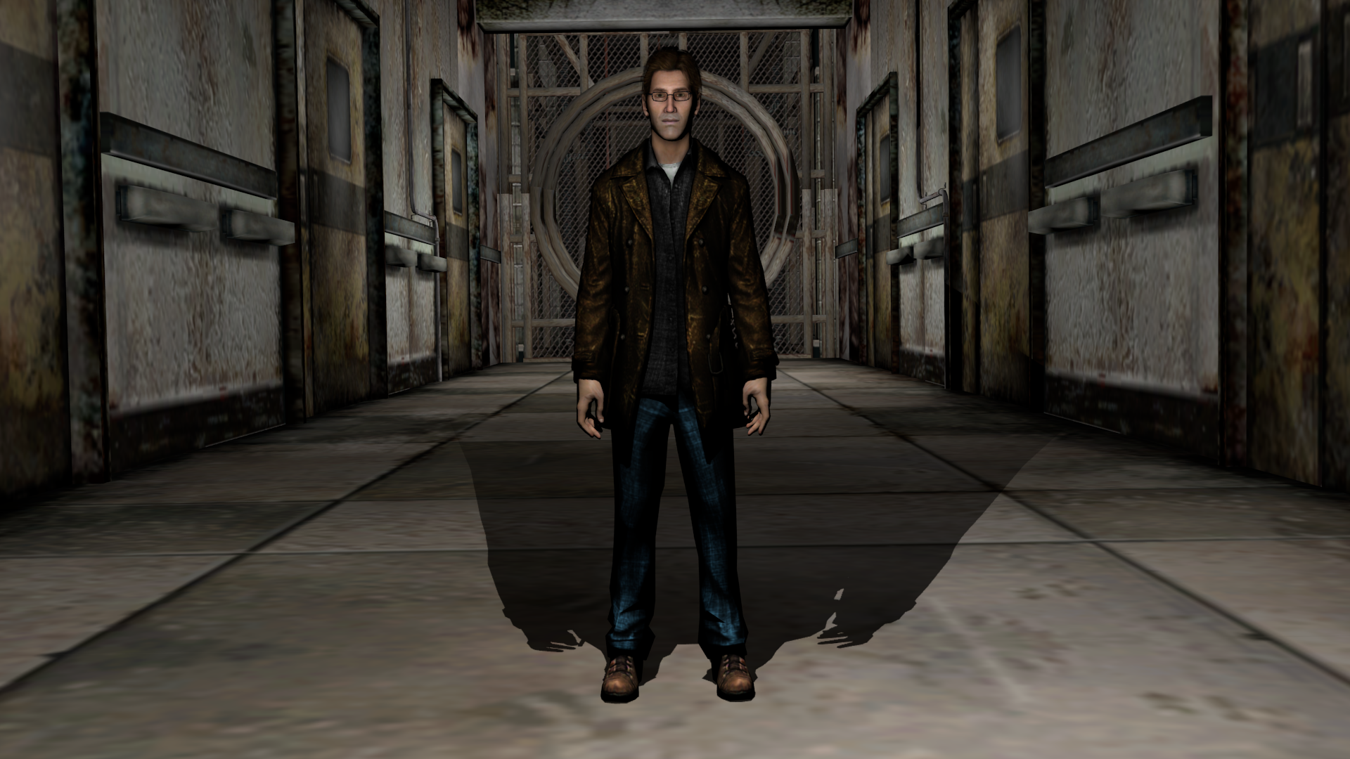 Silent Hill 1: Harry Mason walking in the dark, over the