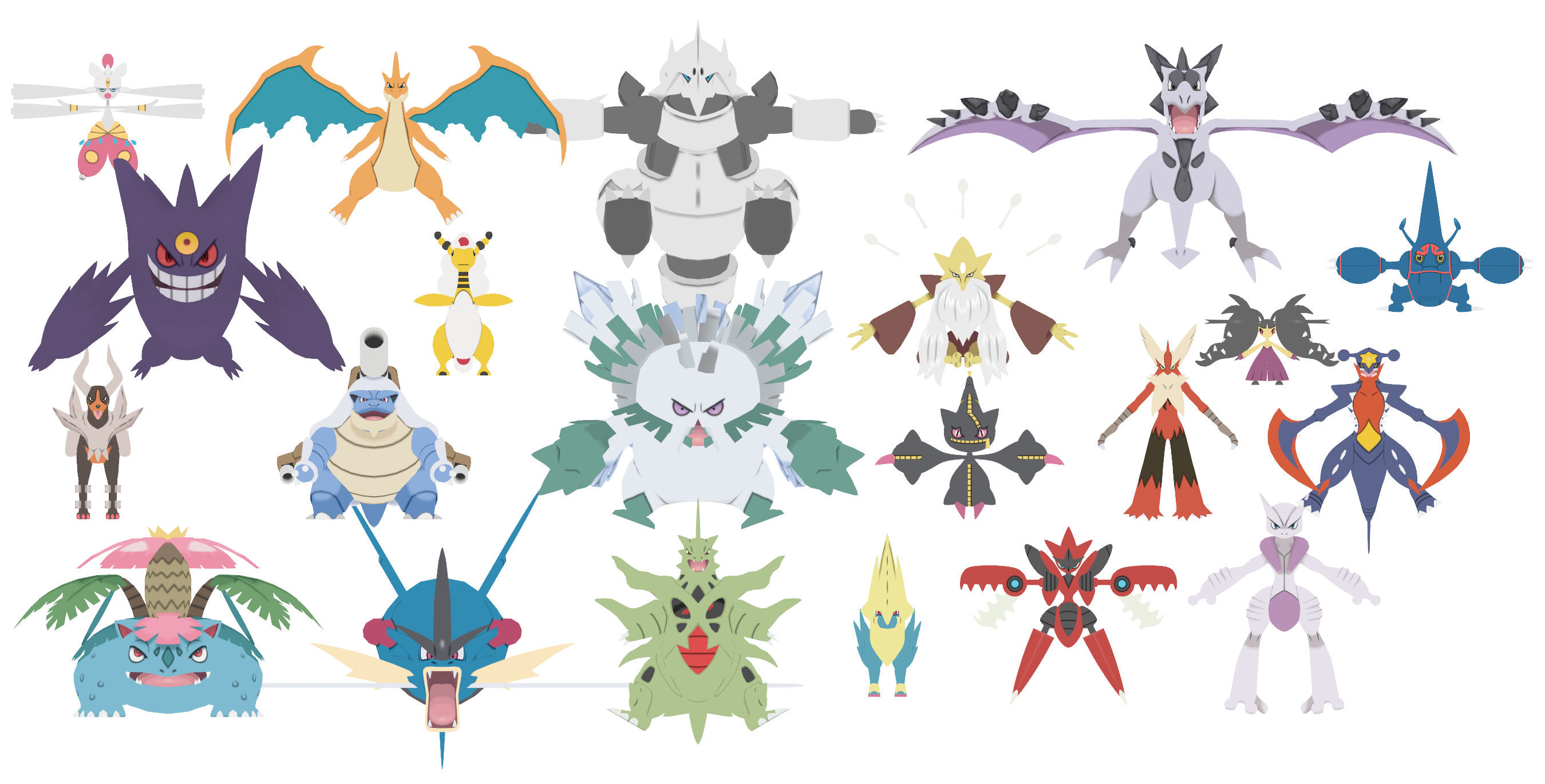 PokePack X and Y - #2 Mega Evolutions (Unrigged) by NipahMMD on DeviantArt