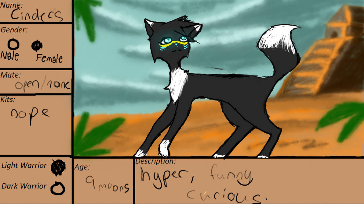 Cinders. ref by Featheryhorse on DeviantArt