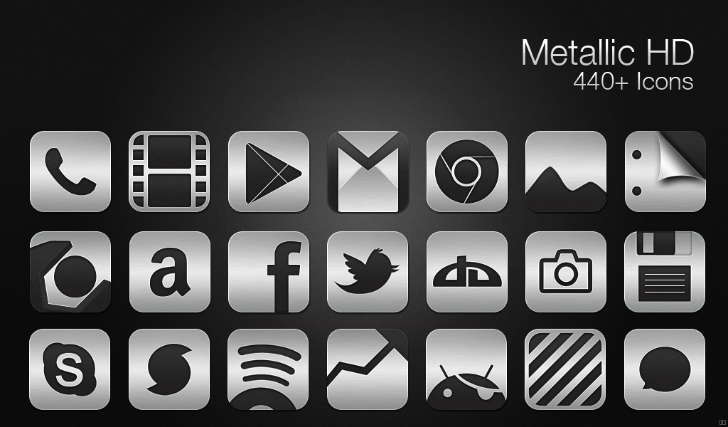 Metallic HD - Icon Pack