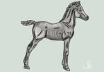 Arabian Foal Lineart+Grayscale by SunnyBlueDay