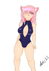 Hui Nui in a swimsuit