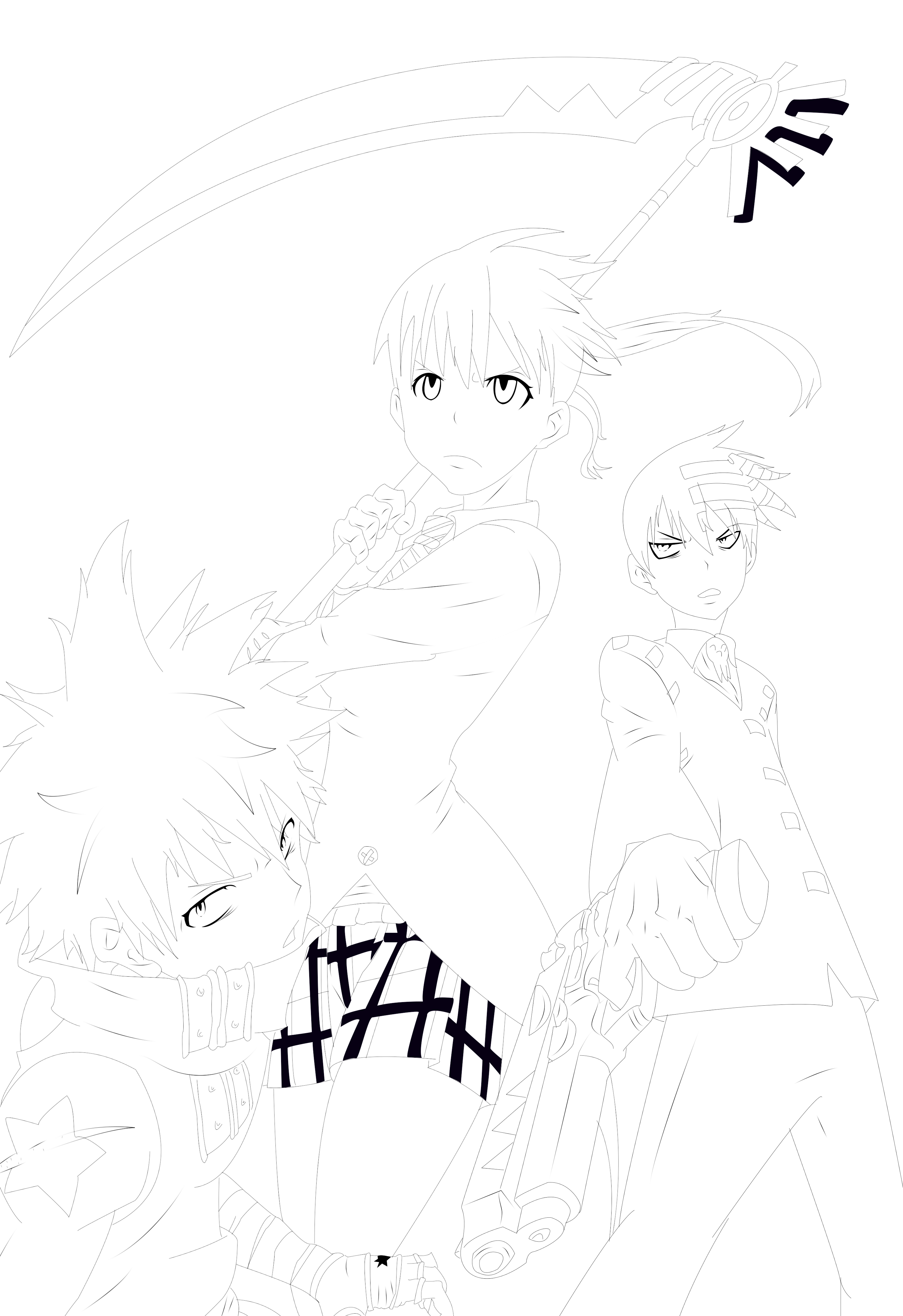 Soul Eater 107: Monsterous Trio Line PSD