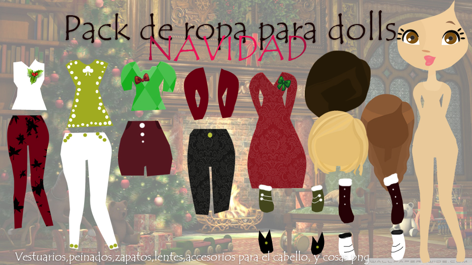 Pack de ropa para dolls de navidad