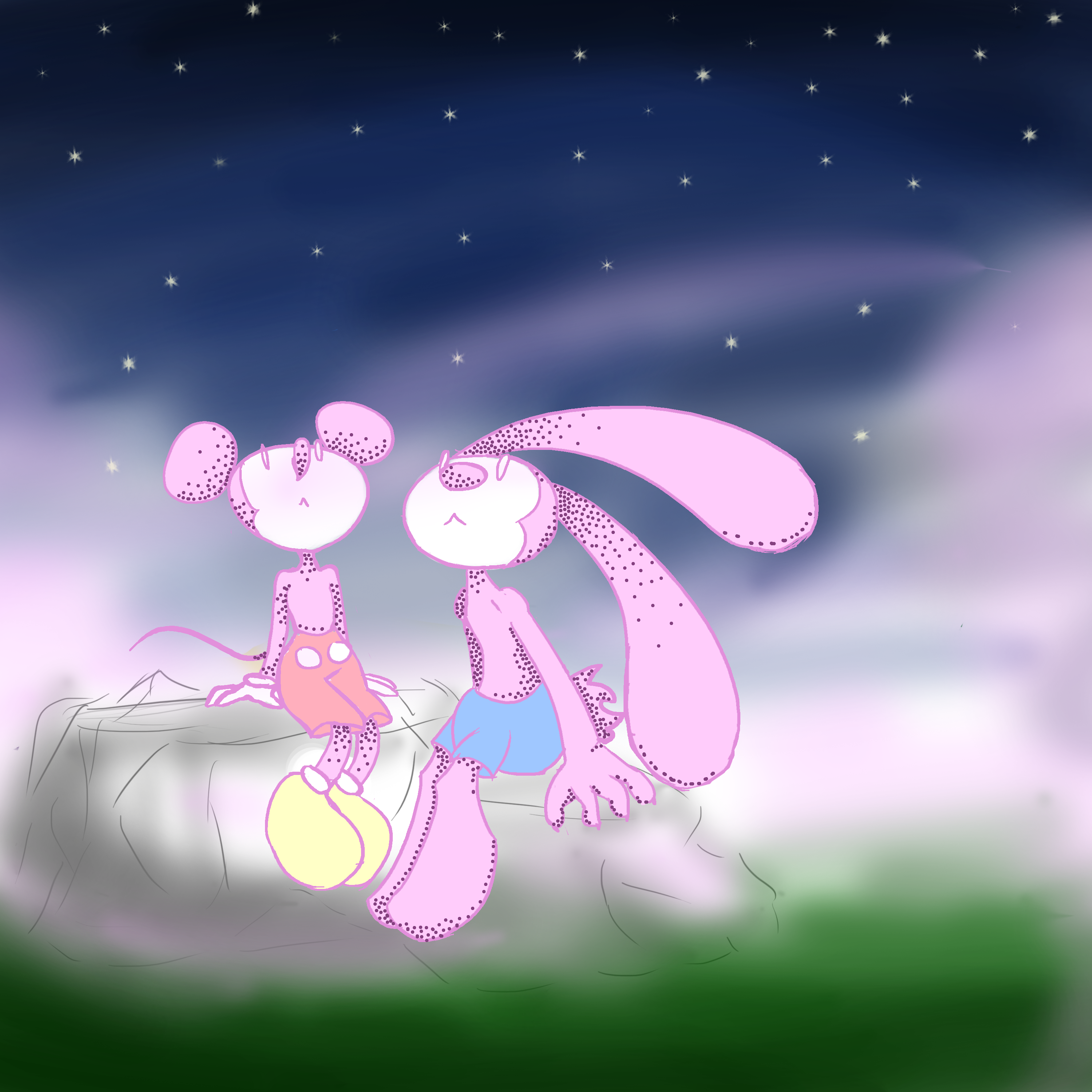 Mickey and Oswald Under the Stars by nightwolf48 on DeviantArt