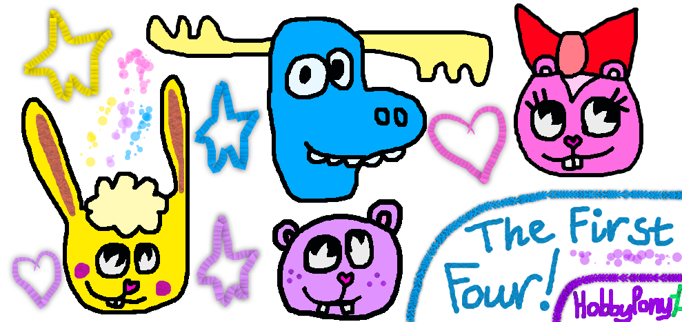 Fanart: Happy Tree Friends - The First Four! by HobbyPony on DeviantArt