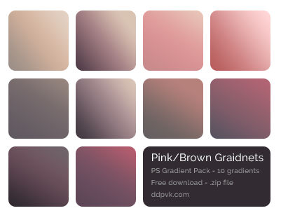 Photoshop Gradient Pack (freebie) - Pink/Brown
