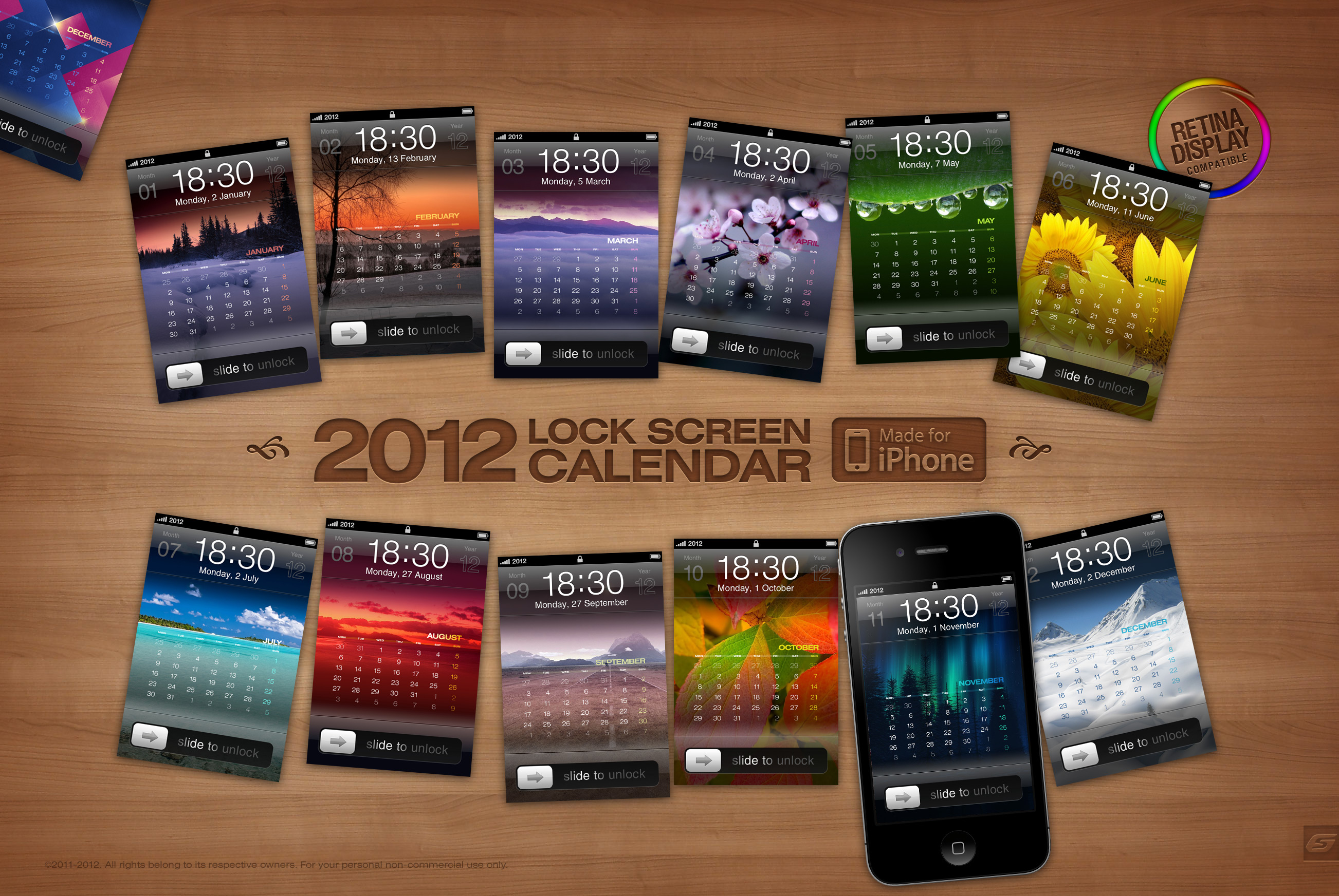 2012 iPhone Calendar Megapack