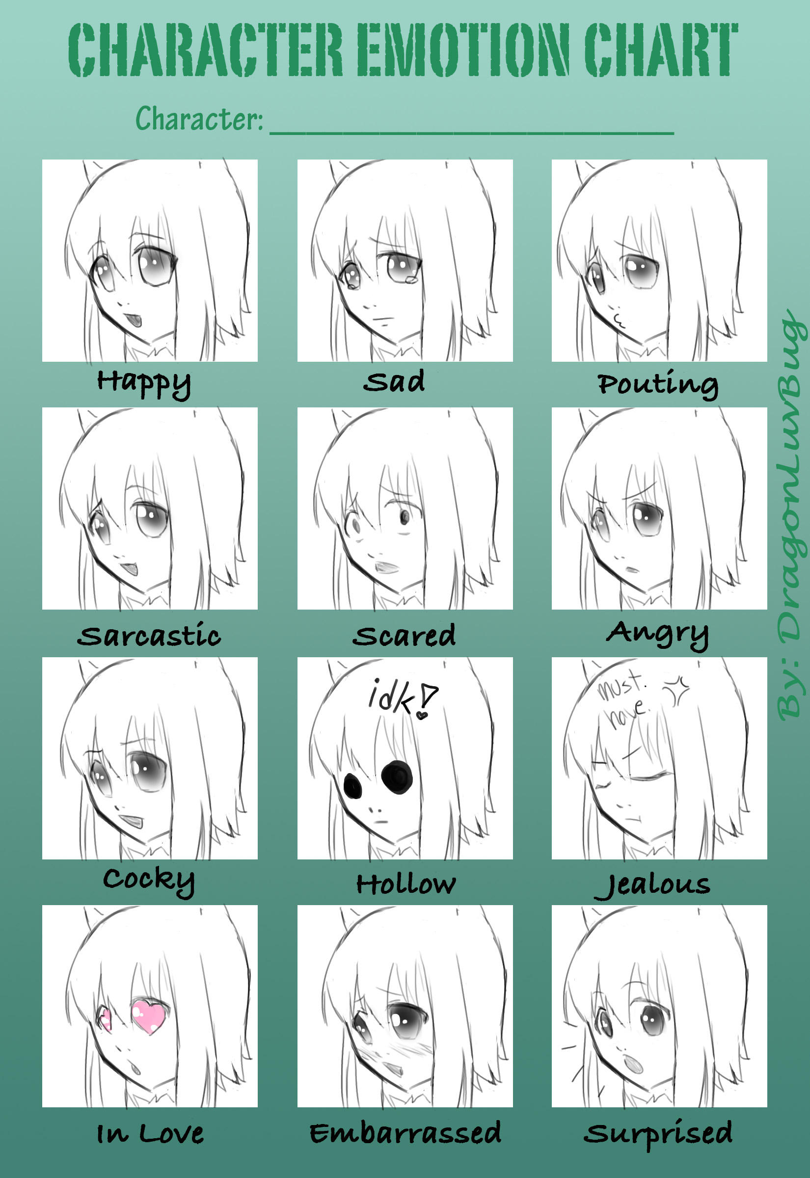 Expression Chart by keikochan13 on DeviantArt.
