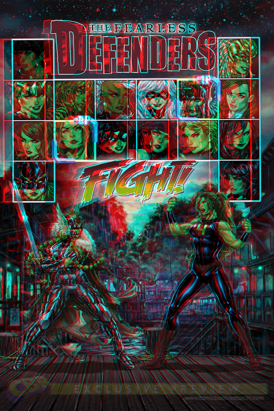 Fearless Defenders in 3D Anaglyph