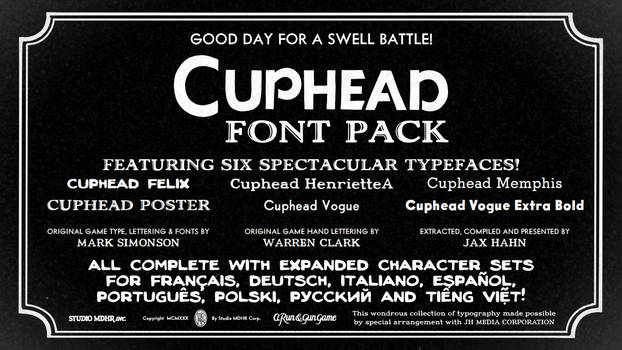 Cuphead Font Pack