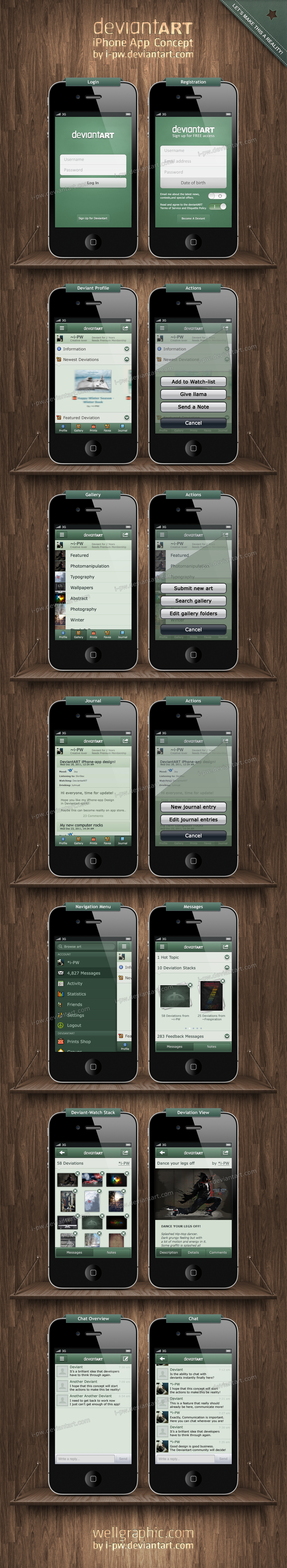 Deviantart iPhone App Concept by wellgraphic