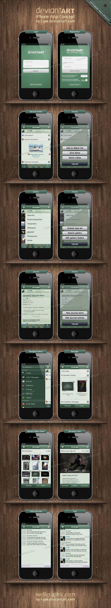 Deviantart iPhone App Concept by wellgraphic