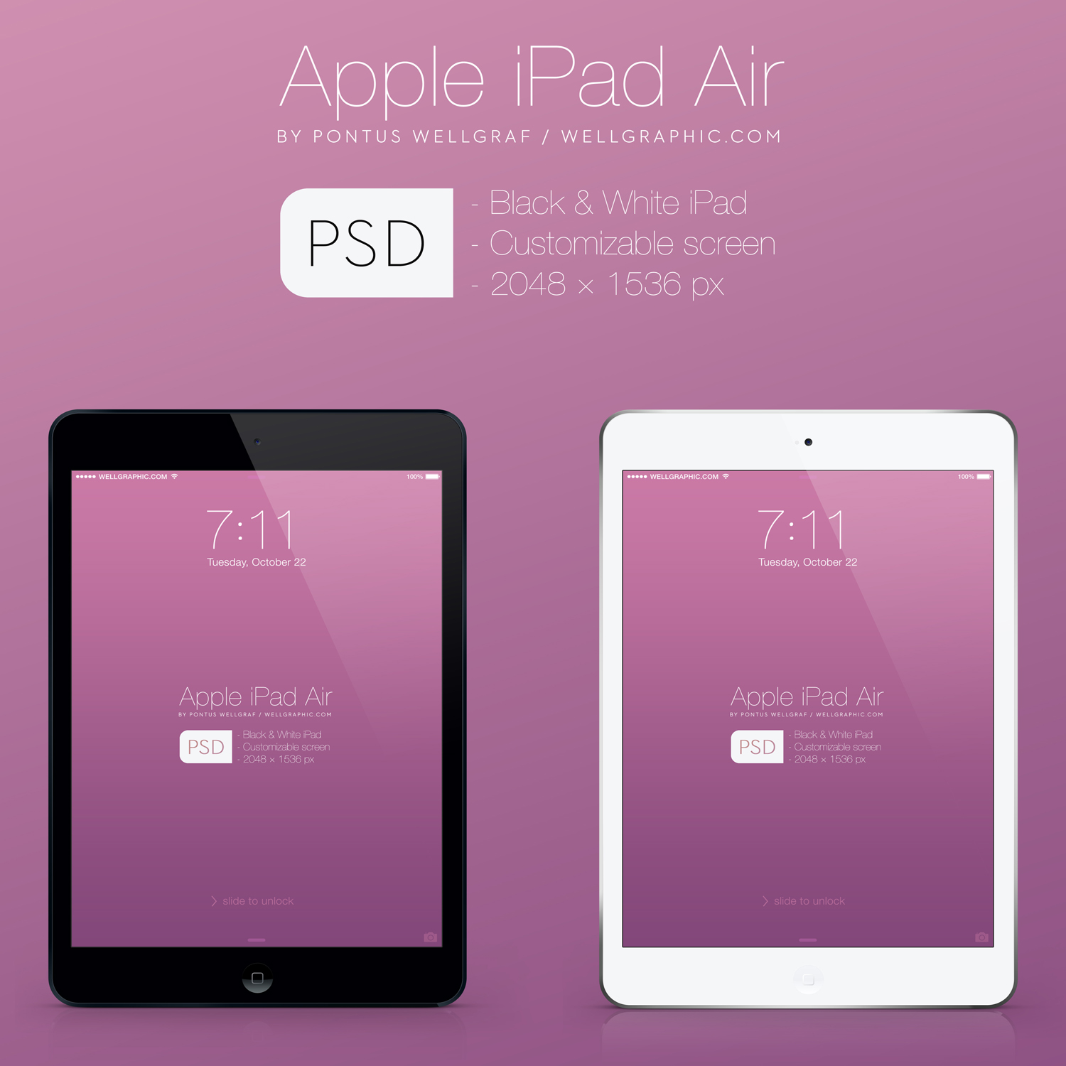 Apple iPad Air Mockup PSD