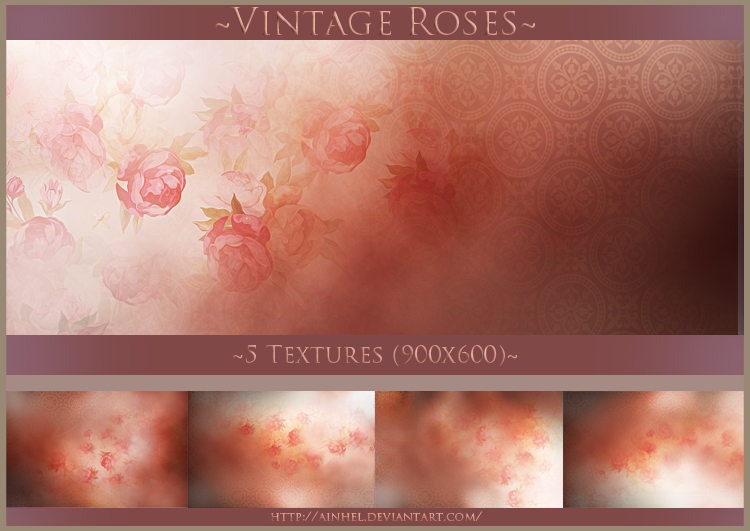 #8 Texture Pack (900x600) - Vintage Roses by Ainhel